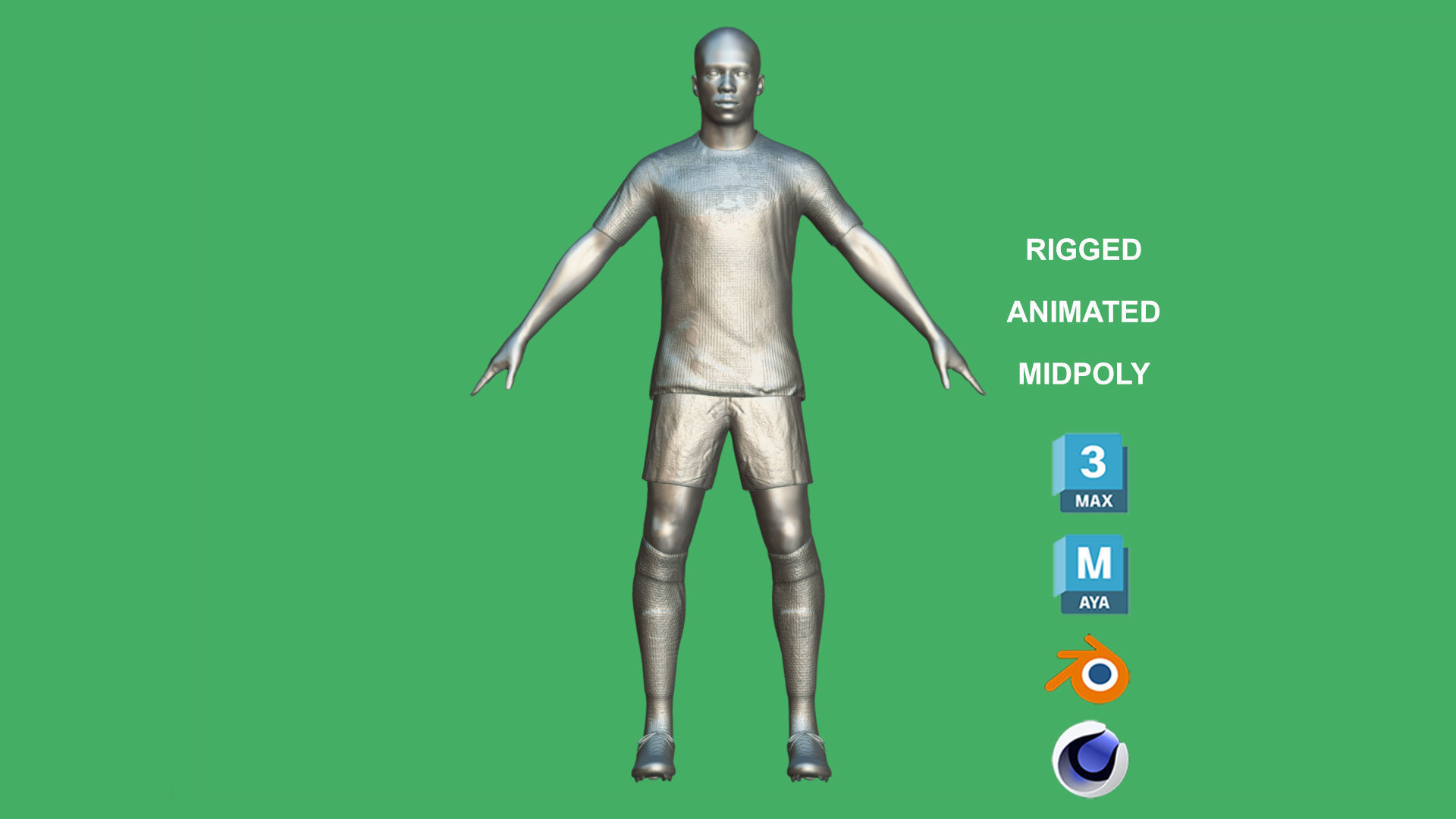 3D Rigged Timothy Weah Juventus 2024 3D model_3