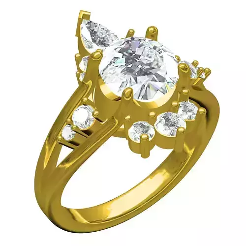 Round Diamond Split Shank Engagement Ring
