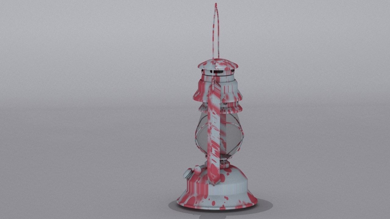 Old oil lantern-Lantern Low-poly 3D model_2
