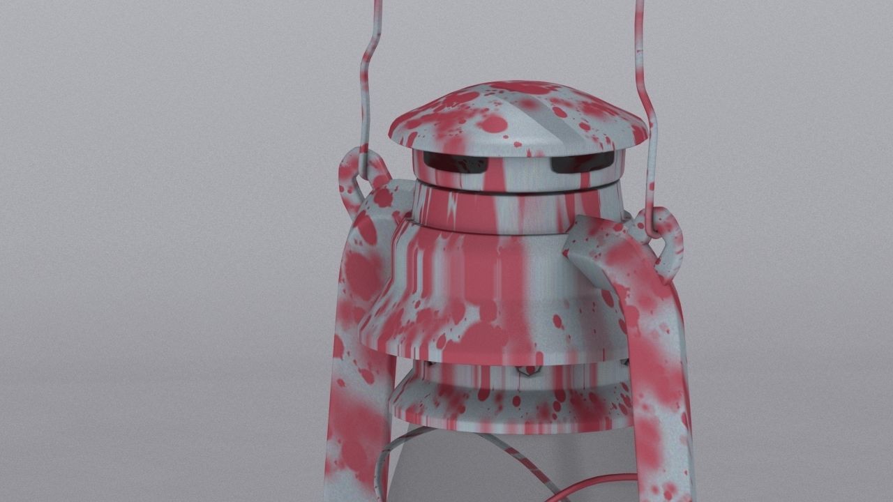 Old oil lantern-Lantern Low-poly 3D model_7