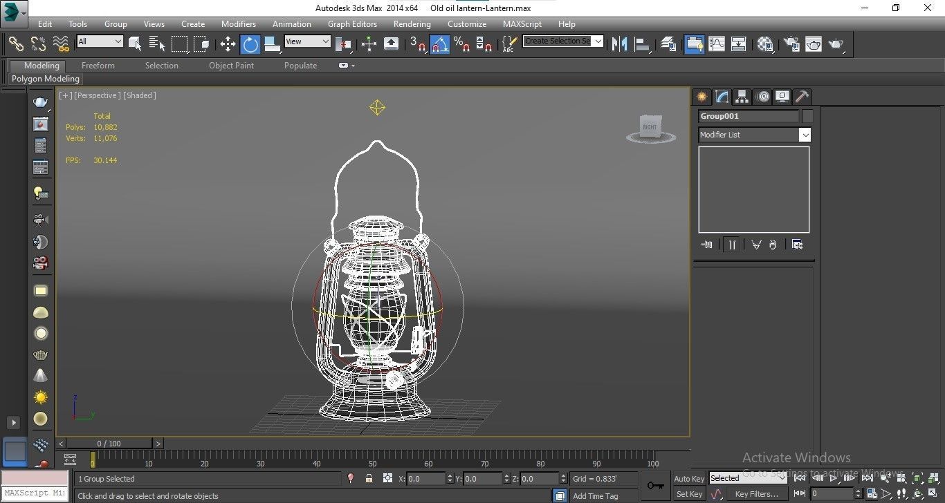 Old oil lantern-Lantern Low-poly 3D model_15