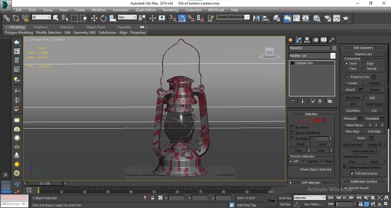 Old oil lantern-Lantern Low-poly 3D model_16