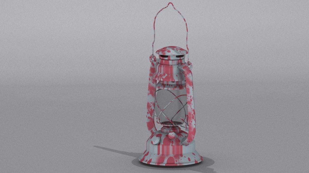 Old oil lantern-Lantern Low-poly 3D model_1