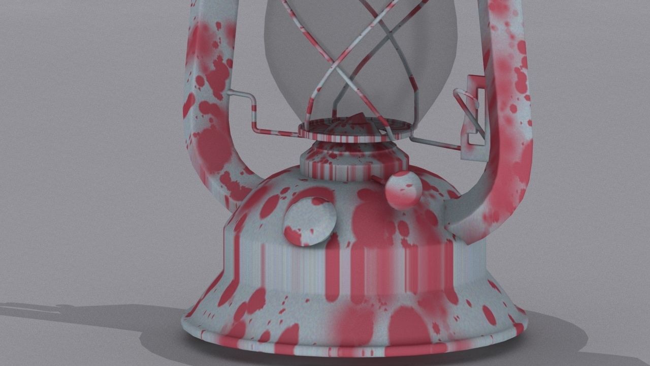 Old oil lantern-Lantern Low-poly 3D model_4