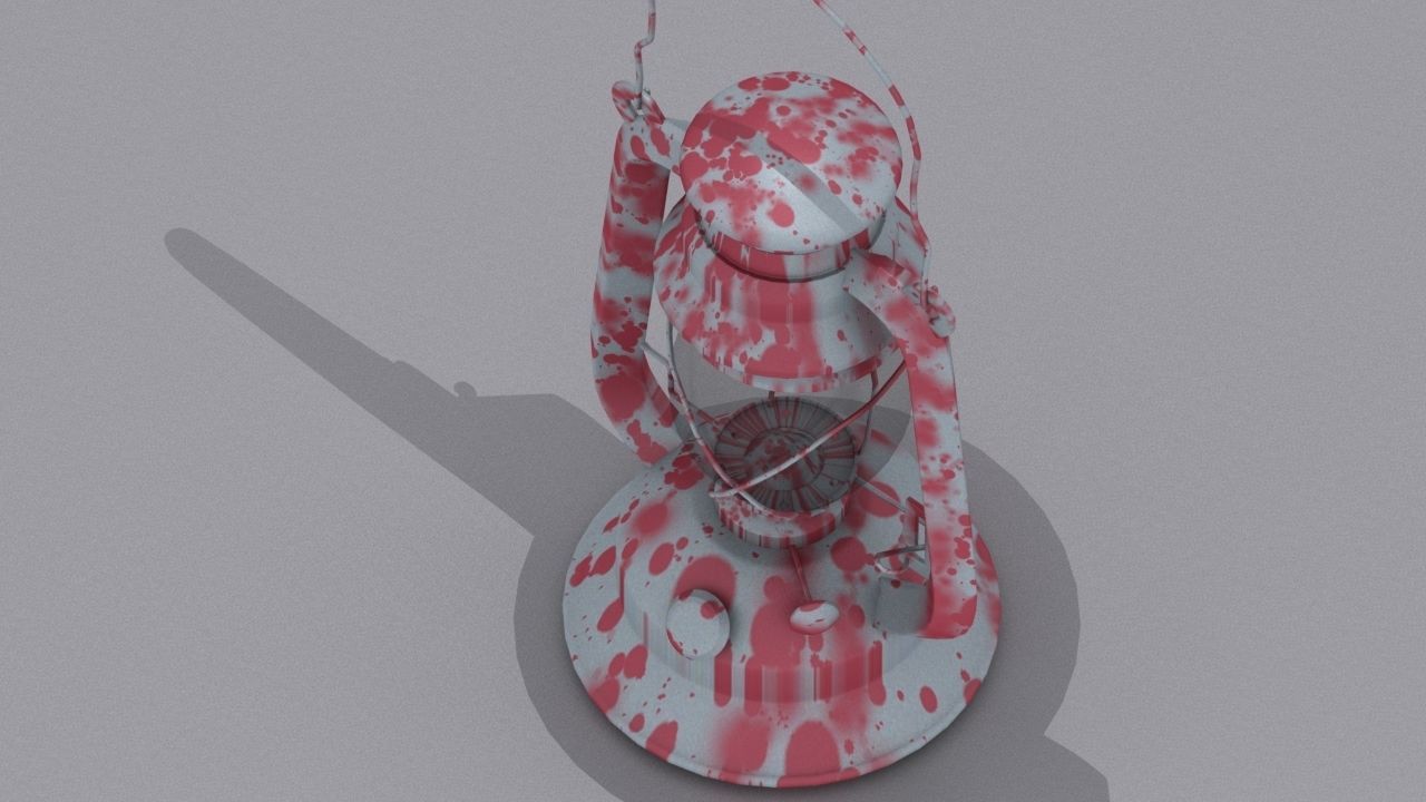 Old oil lantern-Lantern Low-poly 3D model_8