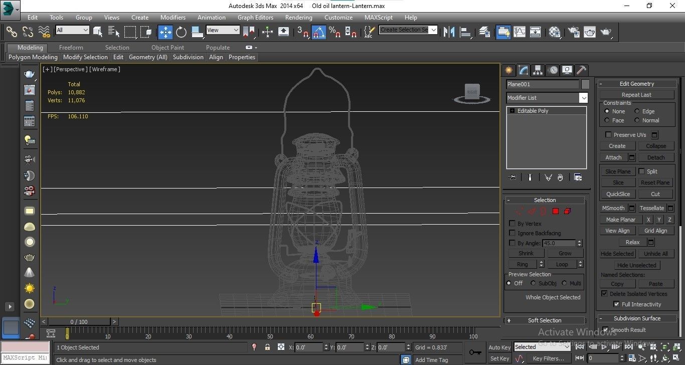 Old oil lantern-Lantern Low-poly 3D model_17