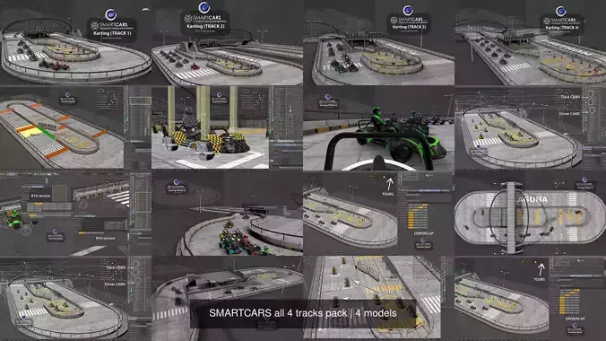 SMARTCARS all 4 simulations pack 3D Model Collection SMARTCARS all 4 simulations pack 3D Model Collection