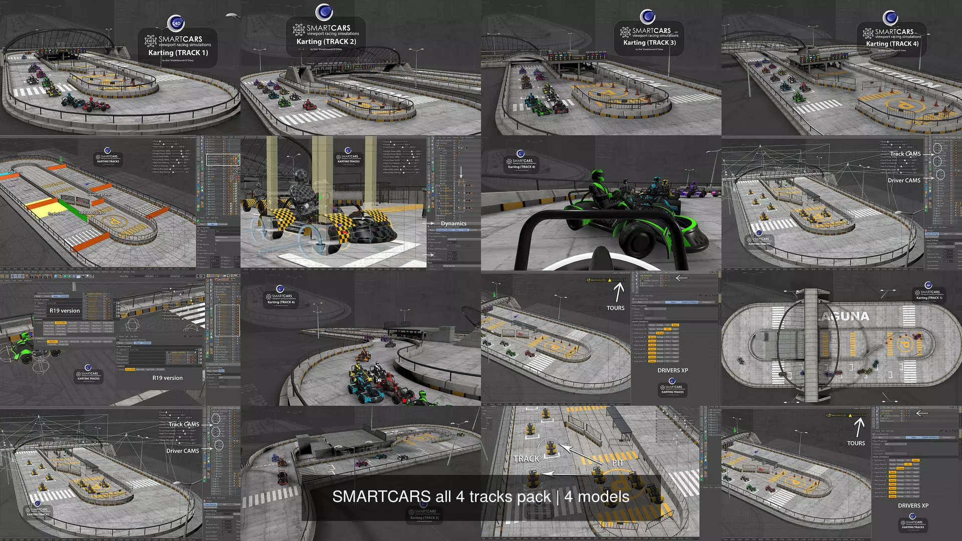 SMARTCARS all 4 simulations pack 3D Model Collection_0