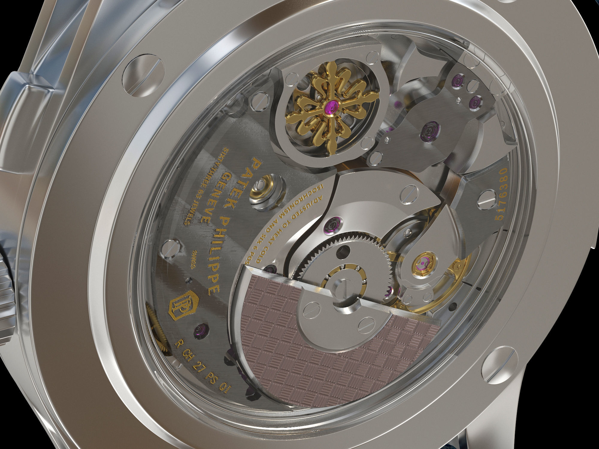 Patek Philippe Titanium 5208T-010 3D model_13