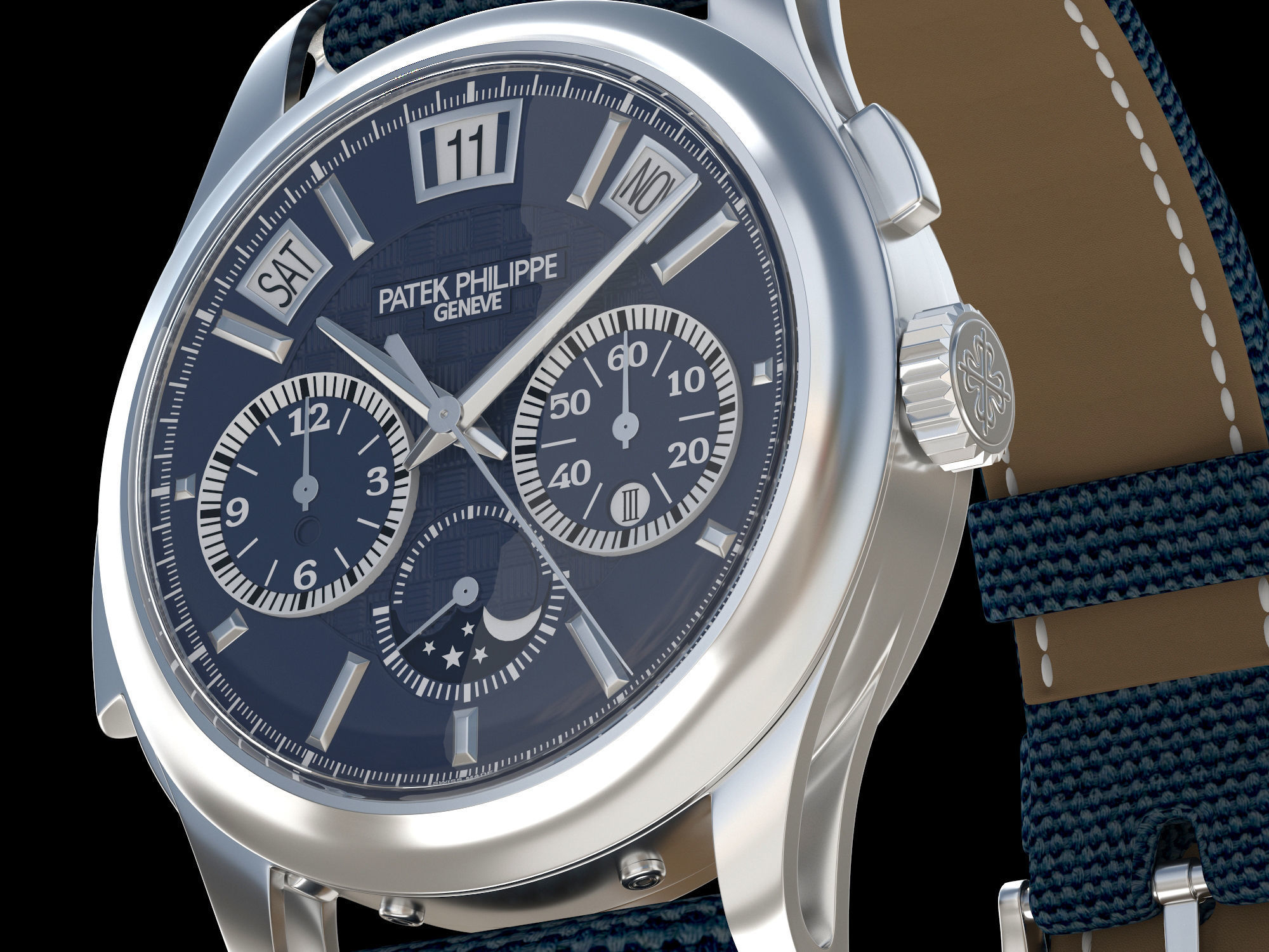 Patek Philippe Titanium 5208T-010 3D model_11