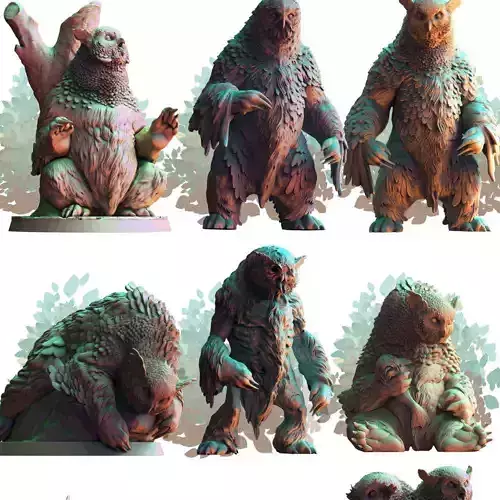Owl Beast Collection 3D print model Owl Beast Collection 3D print model