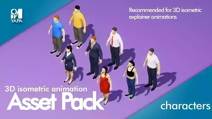 Character pack for isometric explainer videos