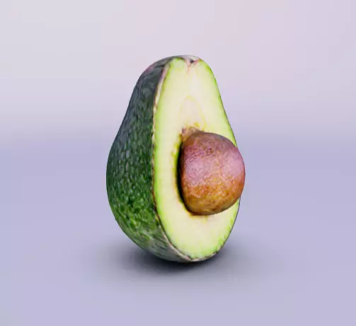 Half avocado fruit 3D model