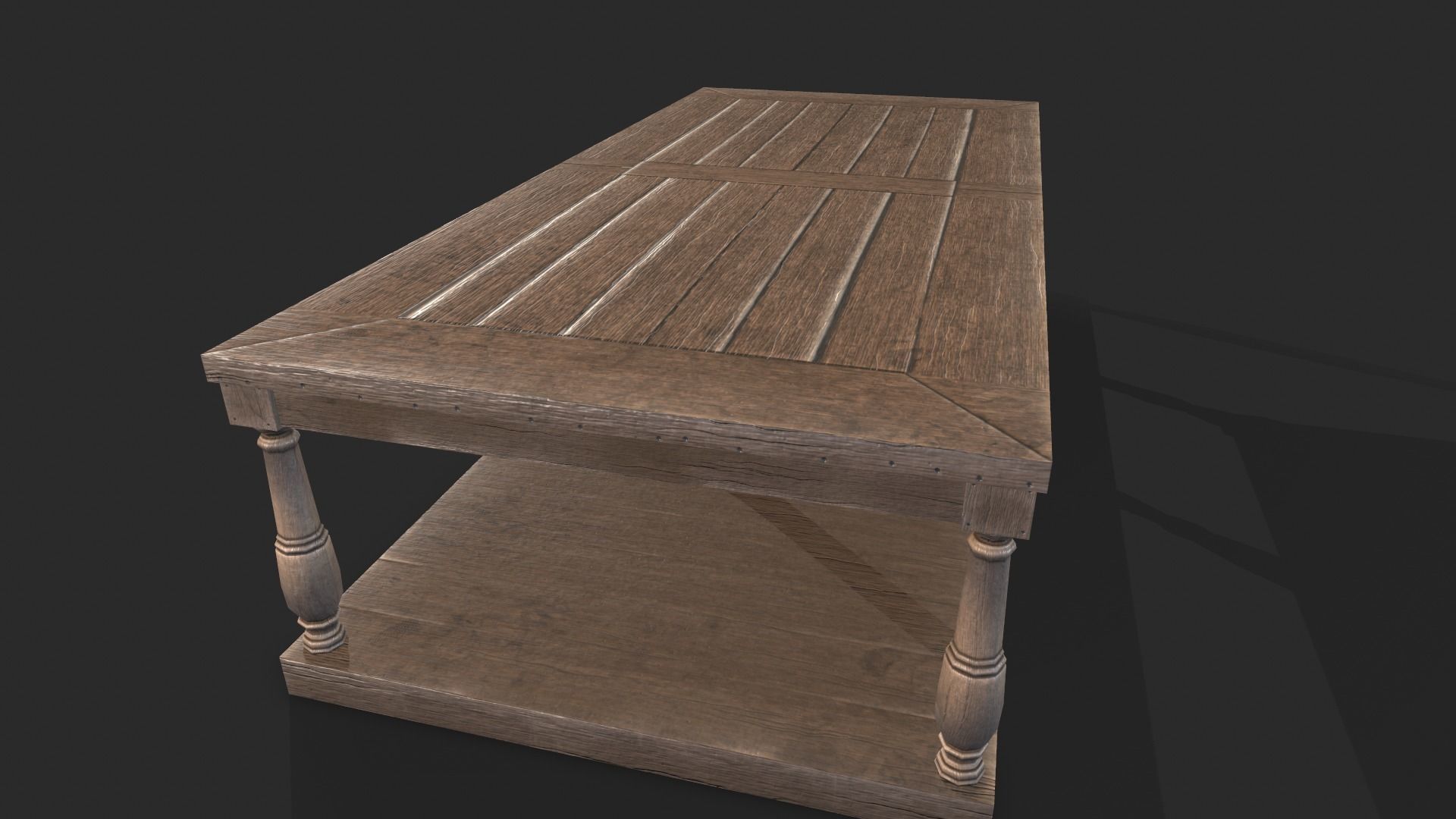 Coffee Table Low-poly 3D model_6
