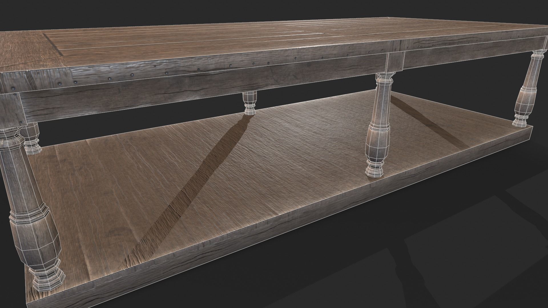 Coffee Table Low-poly 3D model_15