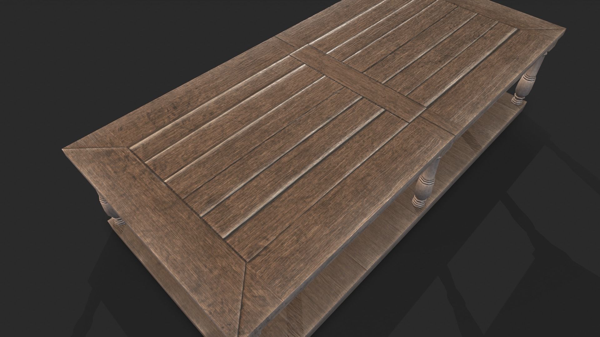 Coffee Table Low-poly 3D model_7