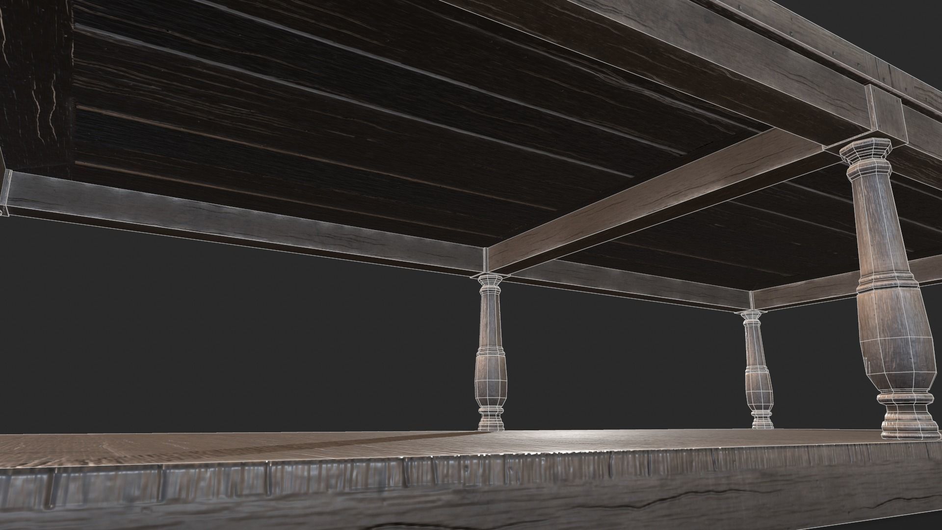 Coffee Table Low-poly 3D model_5