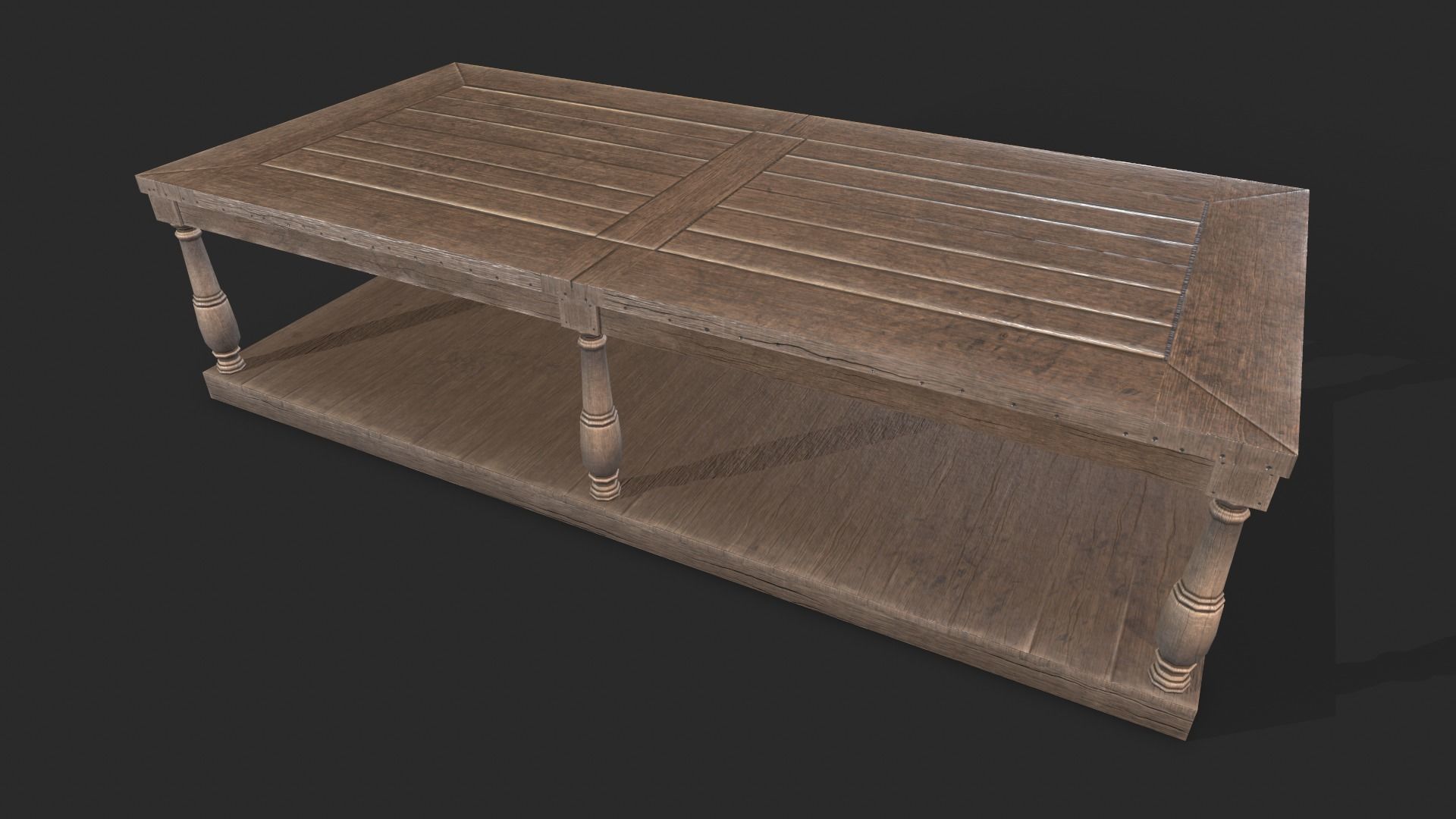 Coffee Table Low-poly 3D model_9