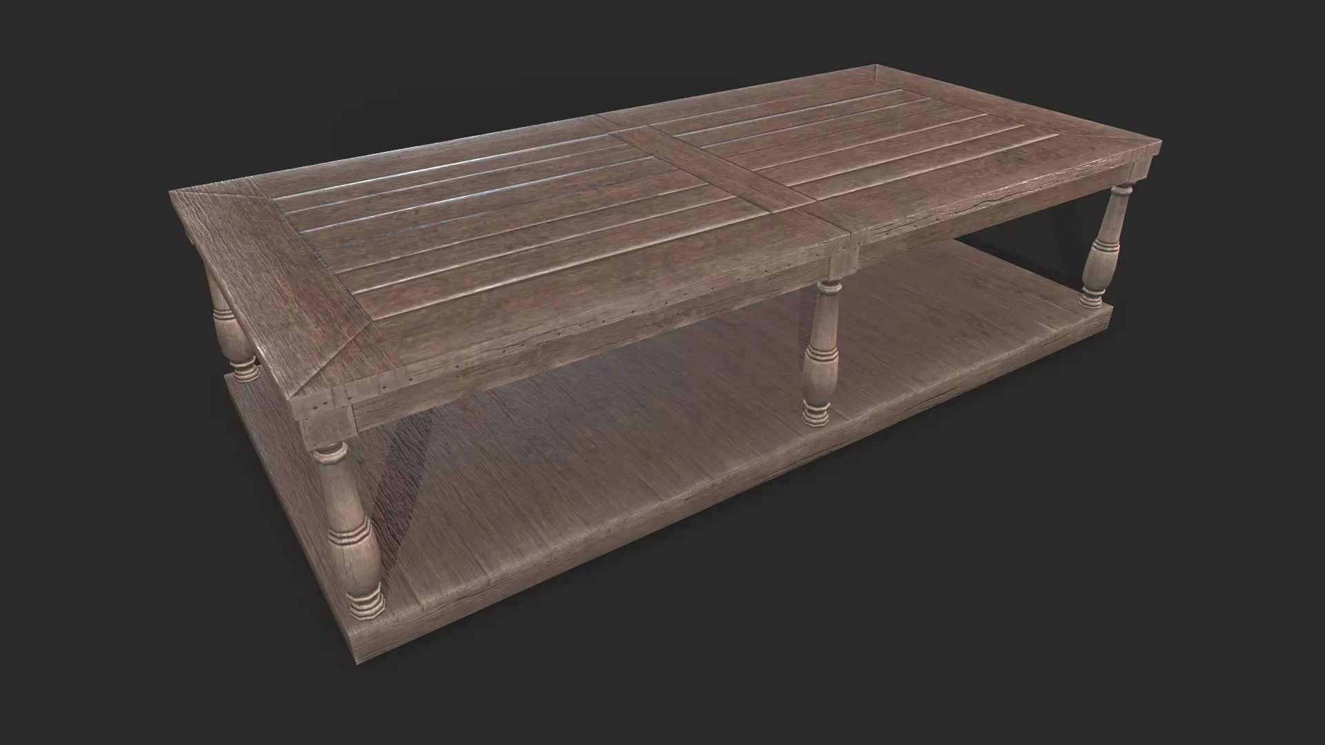 Coffee Table Low-poly 3D model_0
