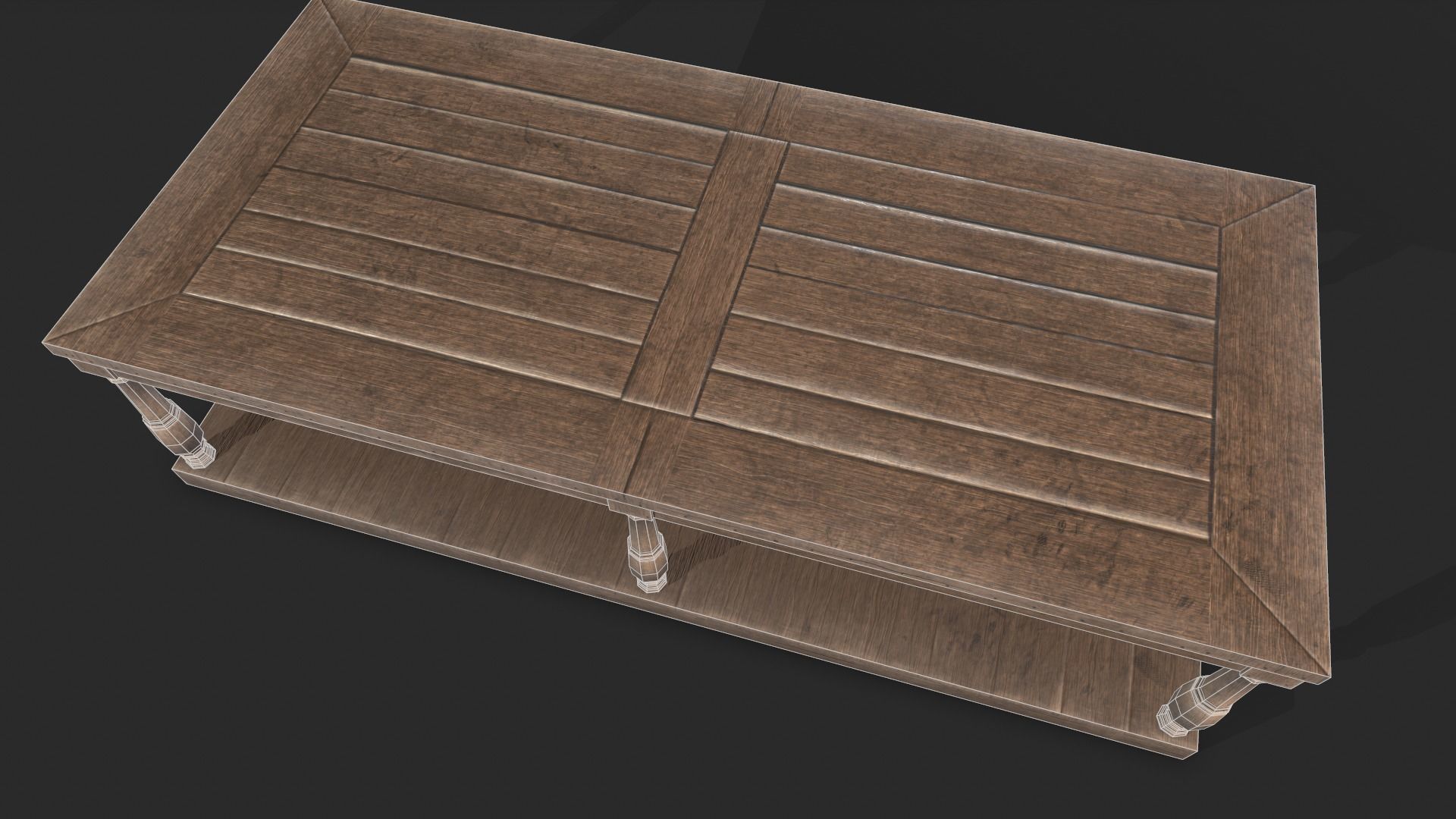 Coffee Table Low-poly 3D model_11