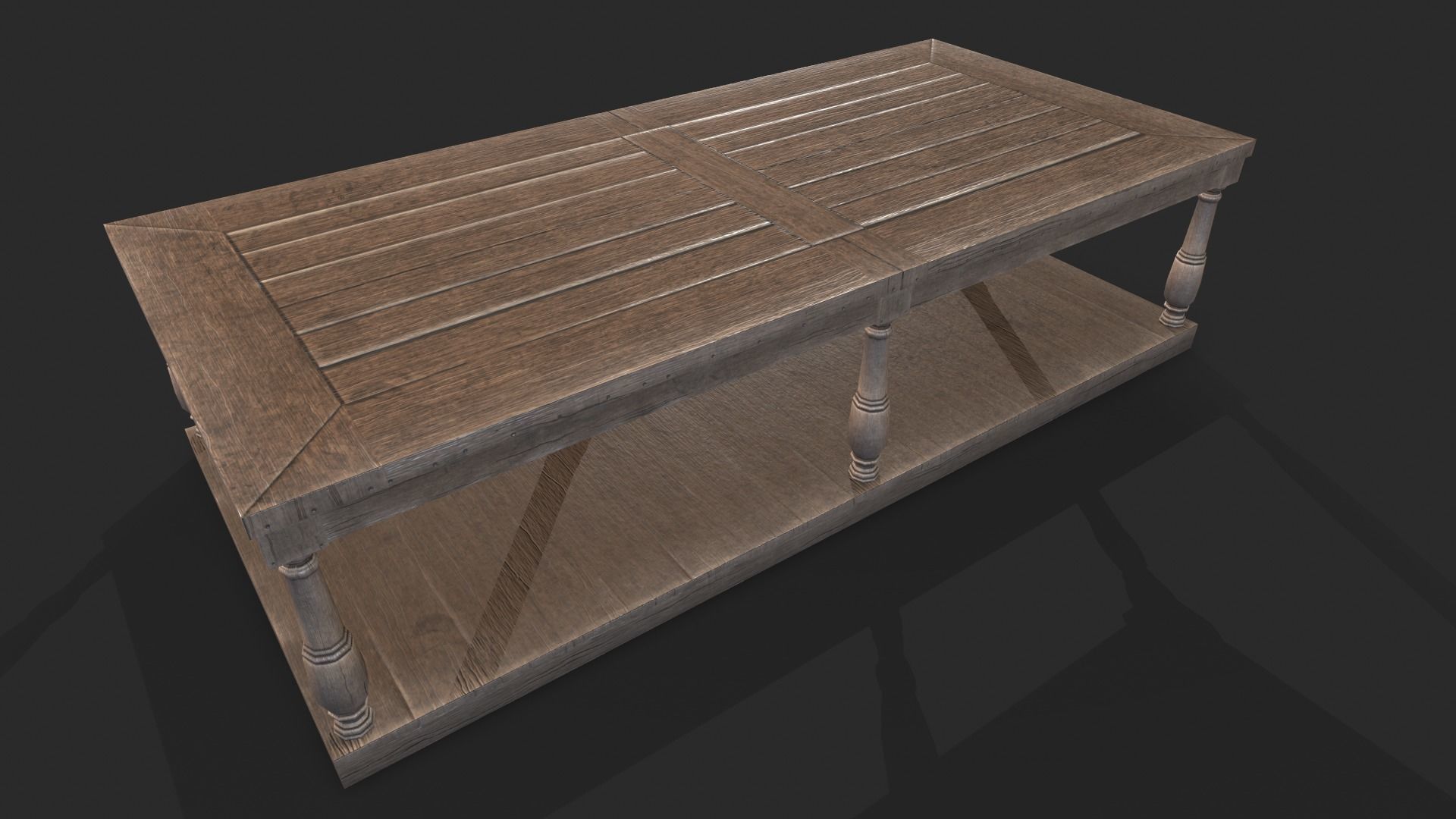 Coffee Table Low-poly 3D model_12