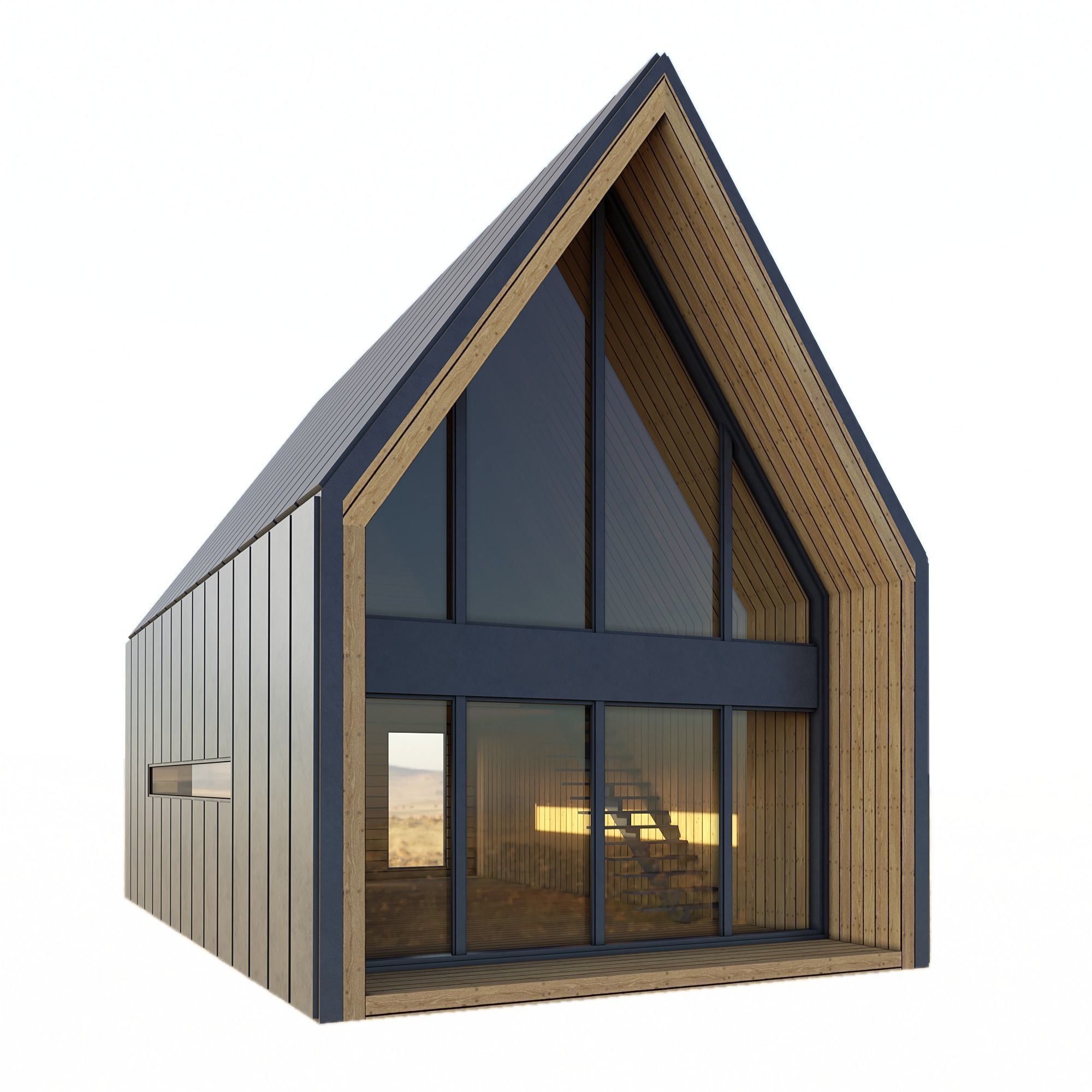 barn house Low-poly 3D model_1