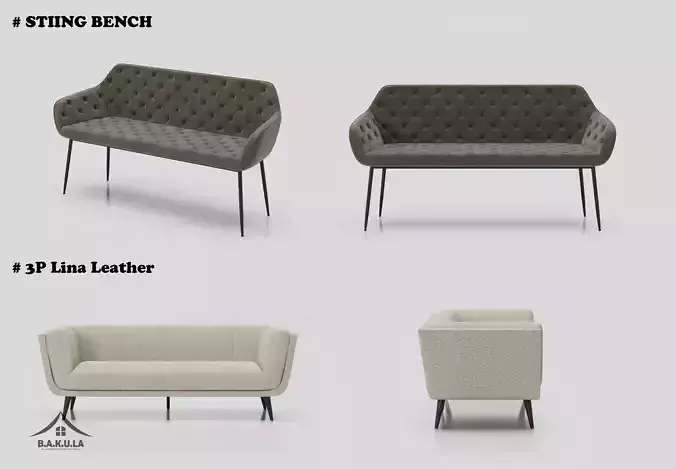 Sofa Stiing Bench And 3P Lina Leather