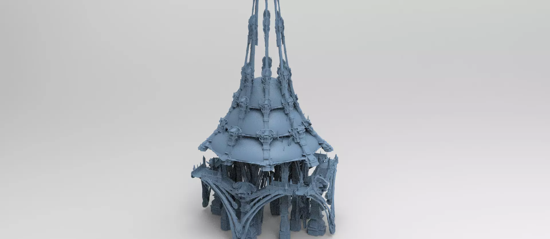 Art deco Fantasy glass dome 3D model_0