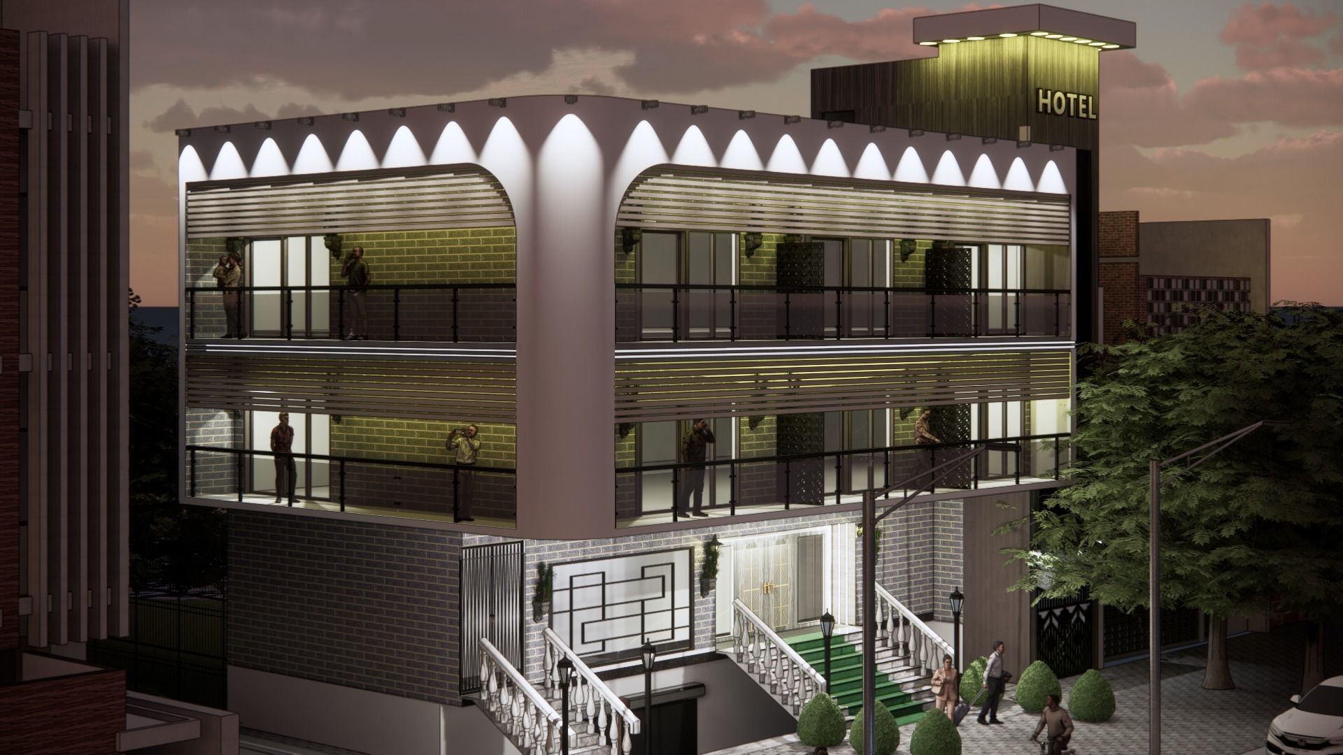 Modern Hotel 3D model_2