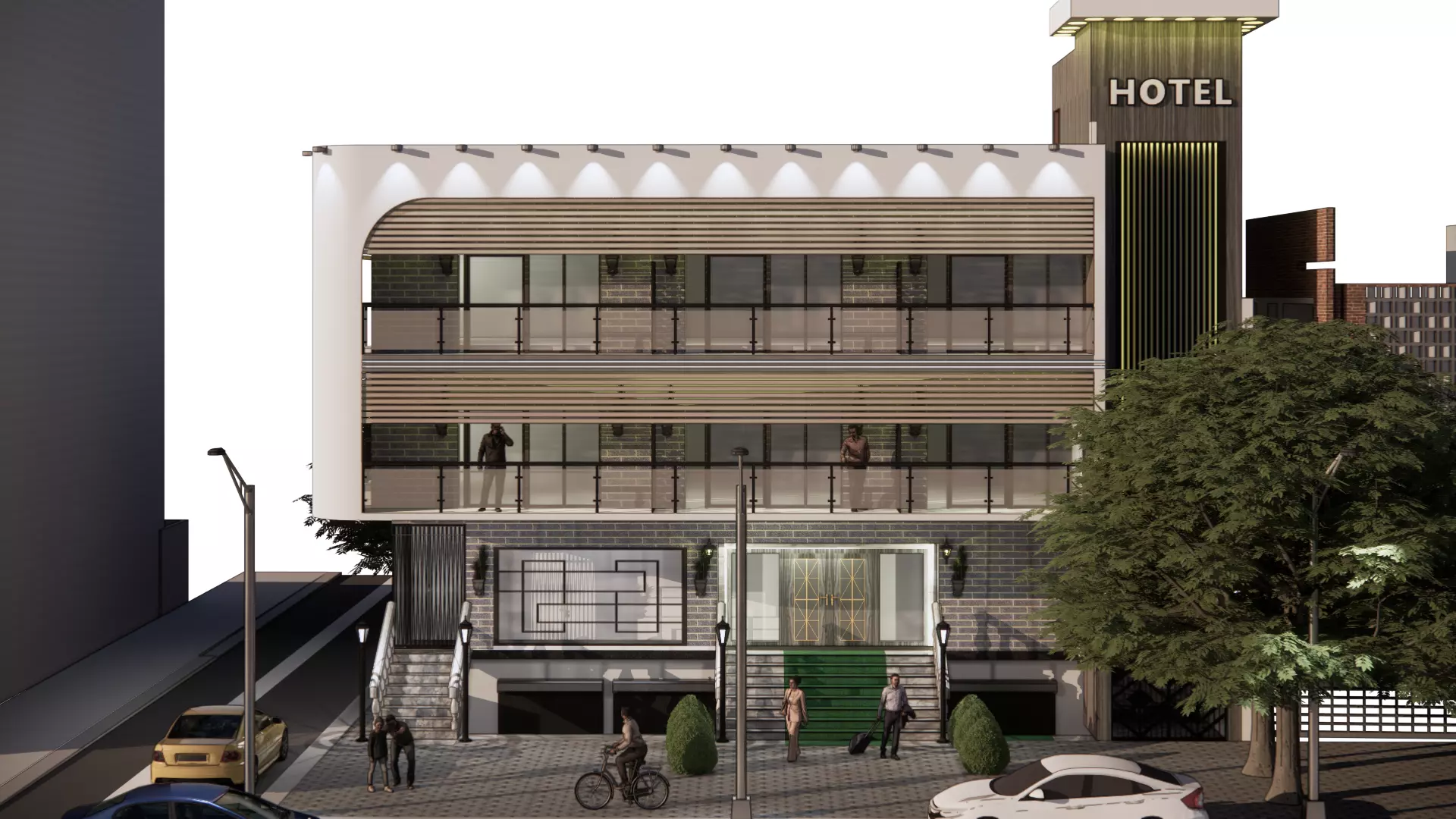 Modern Hotel 3D model_0