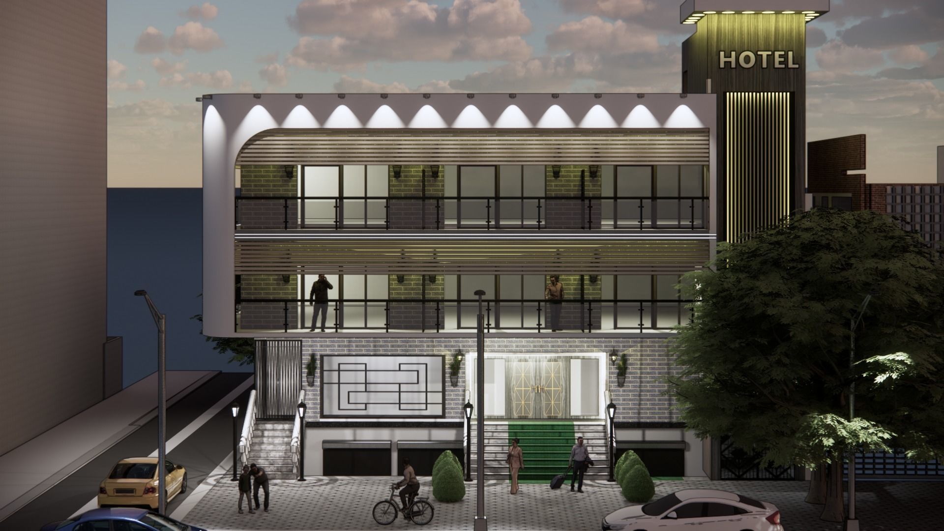 Modern Hotel 3D model_1