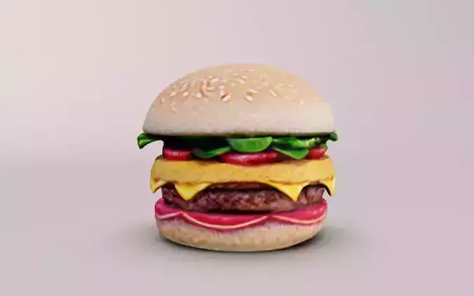 Cartoony burger hamburger