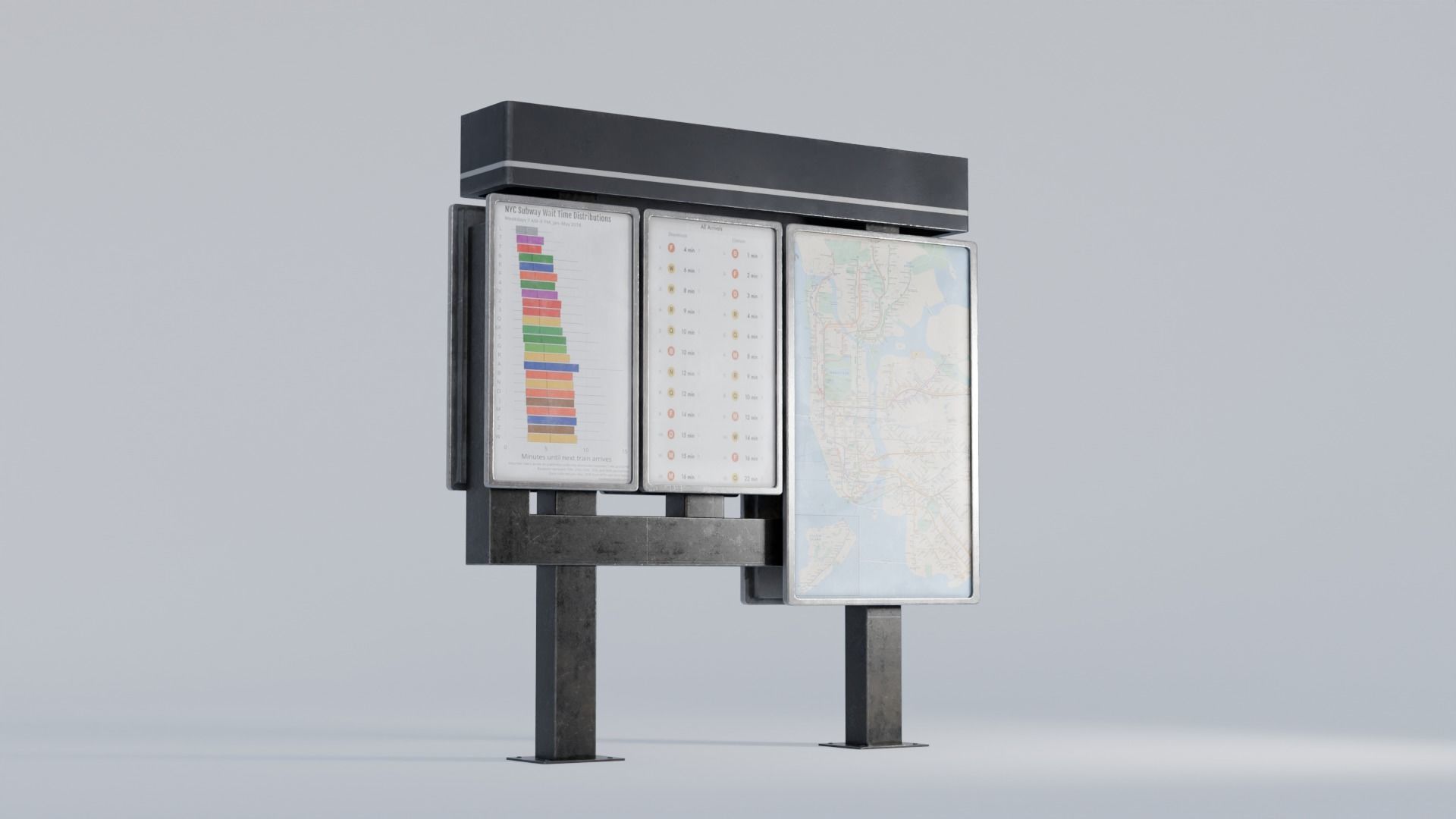 NYC Style Subway Platform Low-poly 3D model_18