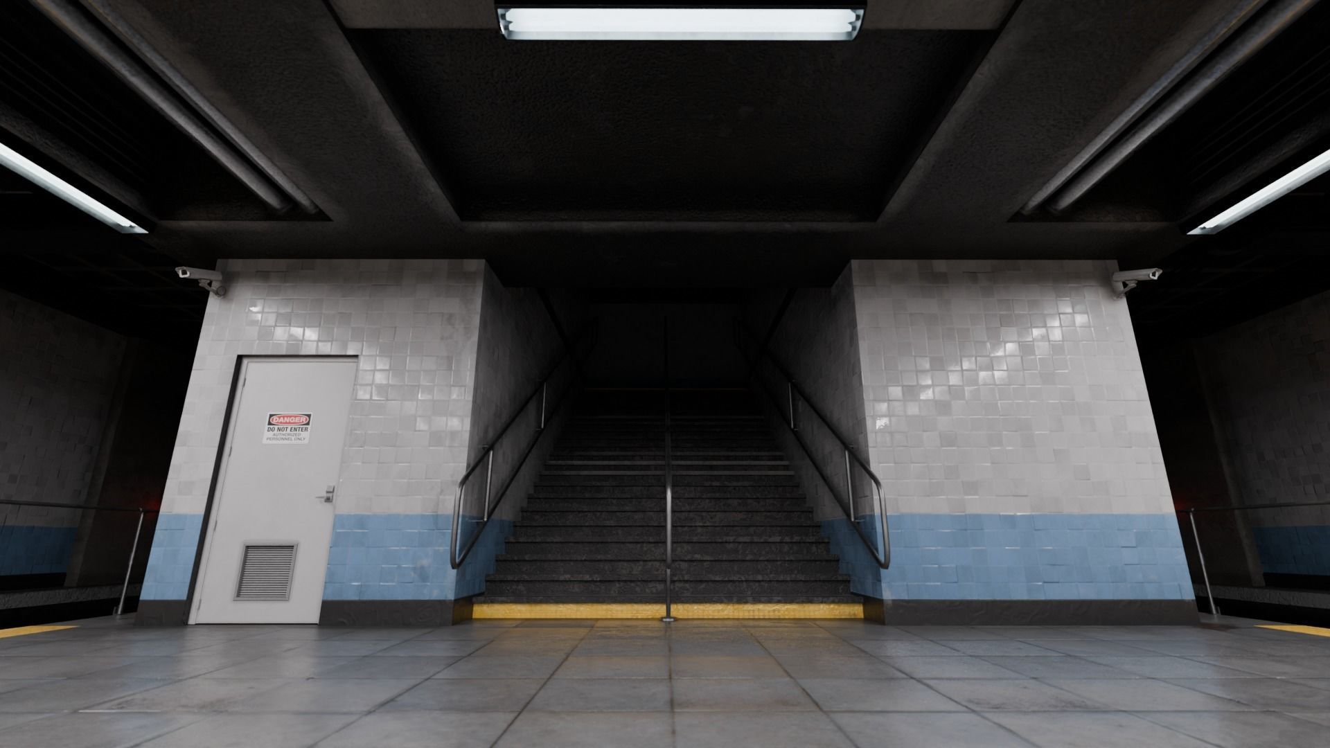 NYC Style Subway Platform Low-poly 3D model_11
