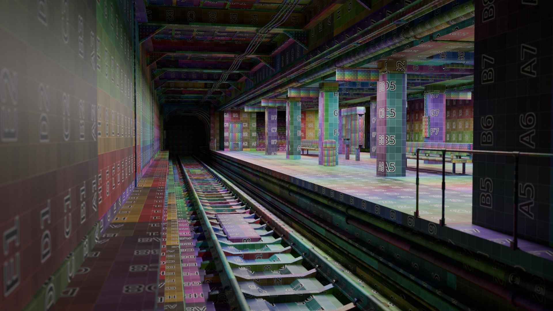 NYC Style Subway Platform Low-poly 3D model_2