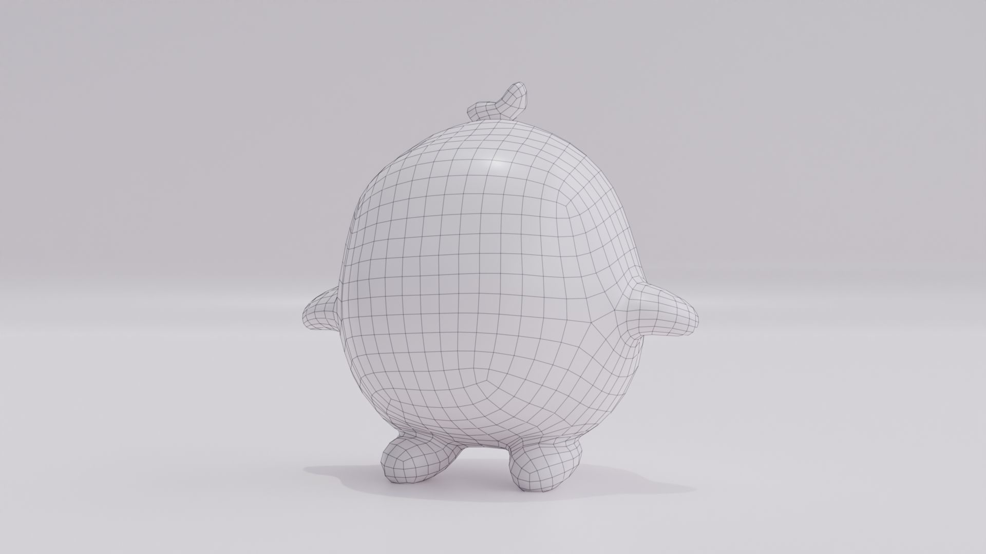 Pea green Plush Toy Cute Low High Poly T-Pose Low-poly 3D model_10