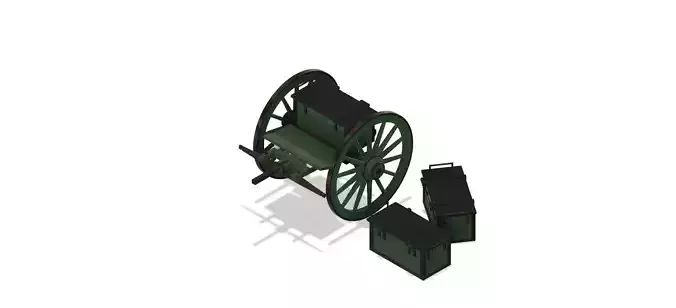 STL files to 3D print and assemble a model of a civil war limber 3D print model