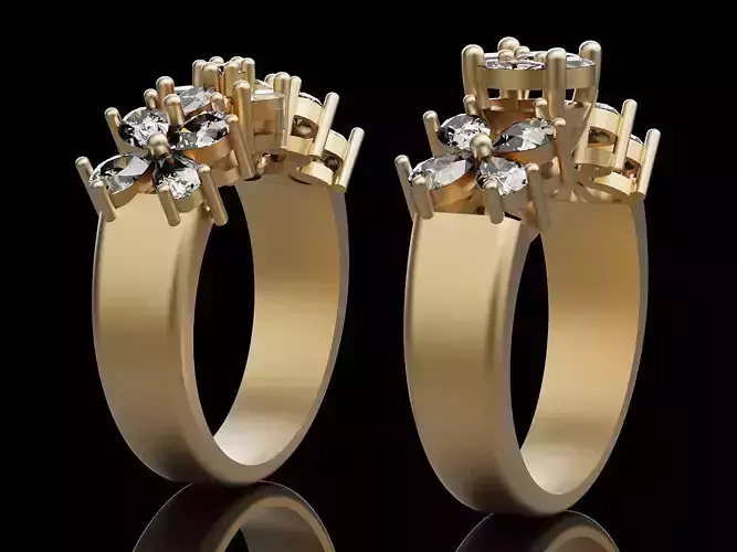 Lux ring silver gold sterling printable jewelry 3D model