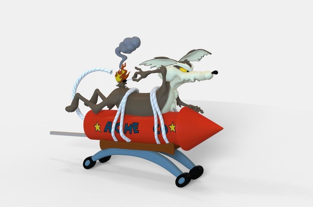 WILE E COYOTE ACME ROCKET 3D print model_4
