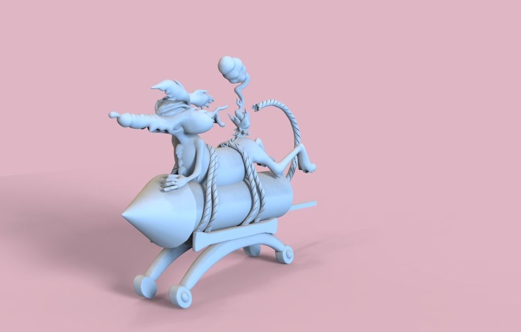 WILE E COYOTE ACME ROCKET 3D print model_11