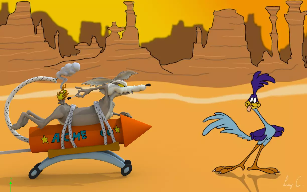 WILE E COYOTE ACME ROCKET 3D print model_0