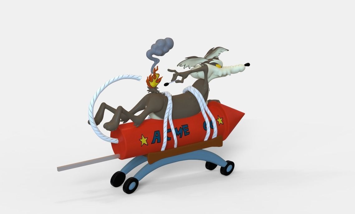 WILE E COYOTE ACME ROCKET 3D print model_8