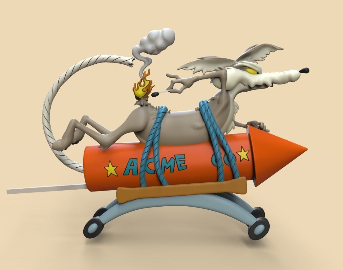 WILE E COYOTE ACME ROCKET 3D print model_2