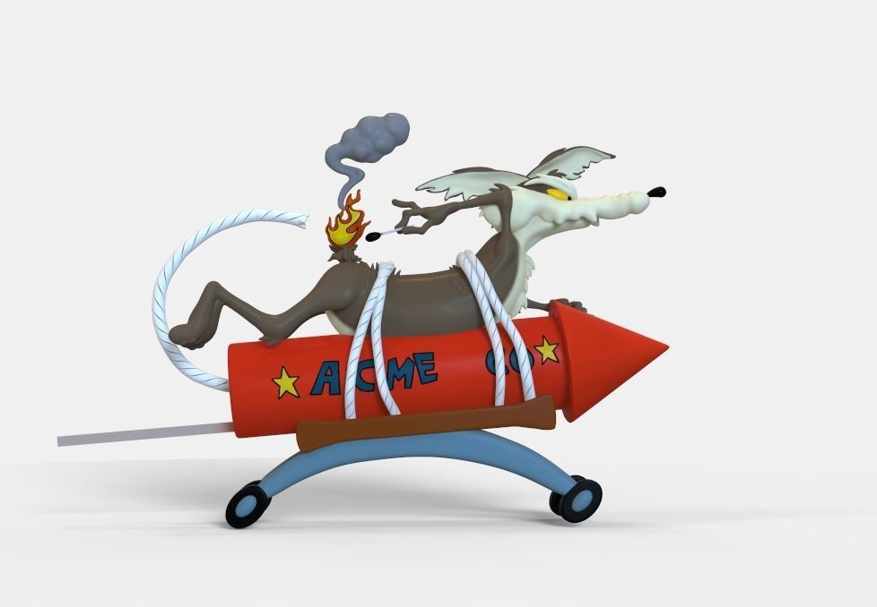 WILE E COYOTE ACME ROCKET 3D print model_3