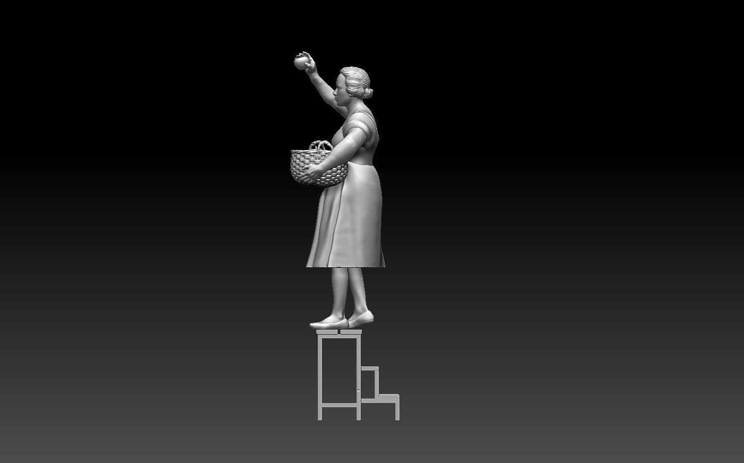 gardener woman 3D print model_4