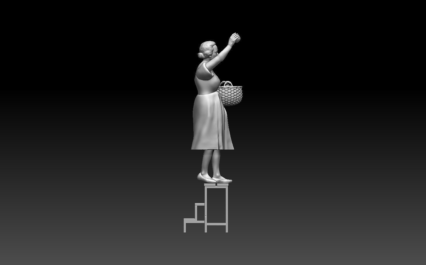 gardener woman 3D print model_10