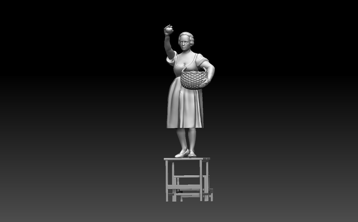 gardener woman 3D print model_2