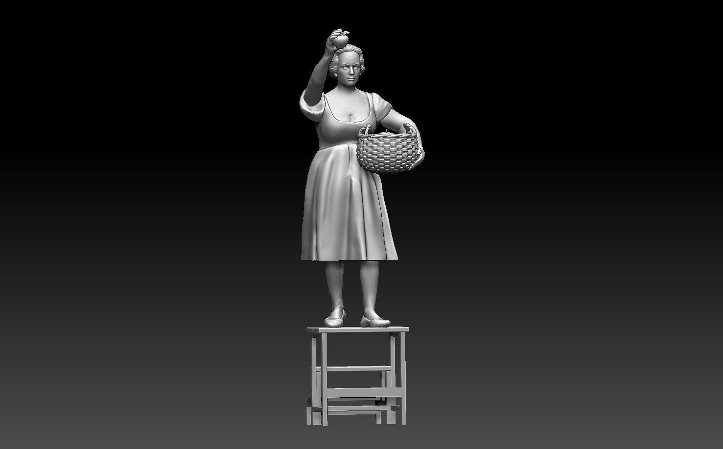 gardener woman 3D print model_11