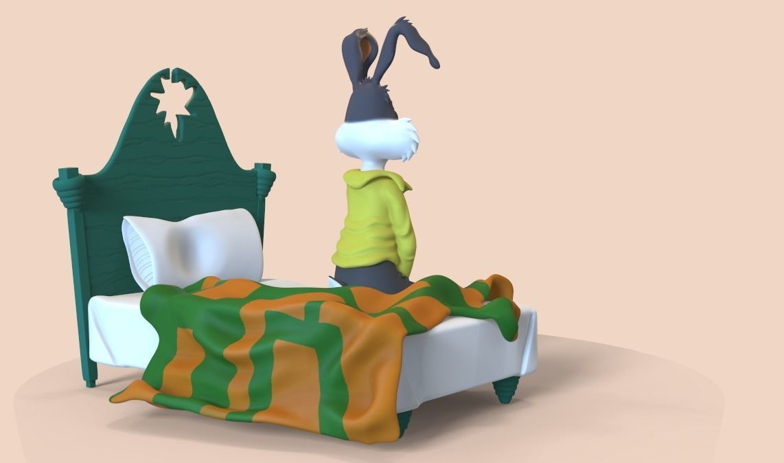 BUGS BUNNY TIRED MEME -PARTS AND COMPLETE- 3D print model_6