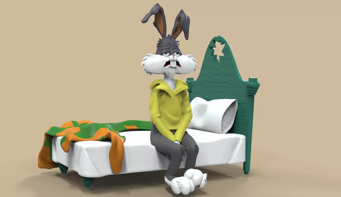 BUGS BUNNY TIRED MEME -PARTS AND COMPLETE- 3D print model_0